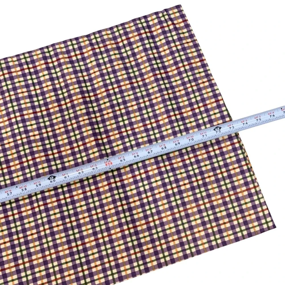 Vintage Set Of 3 Longaberger Blueberry Plaid Curtain Valances 72x18